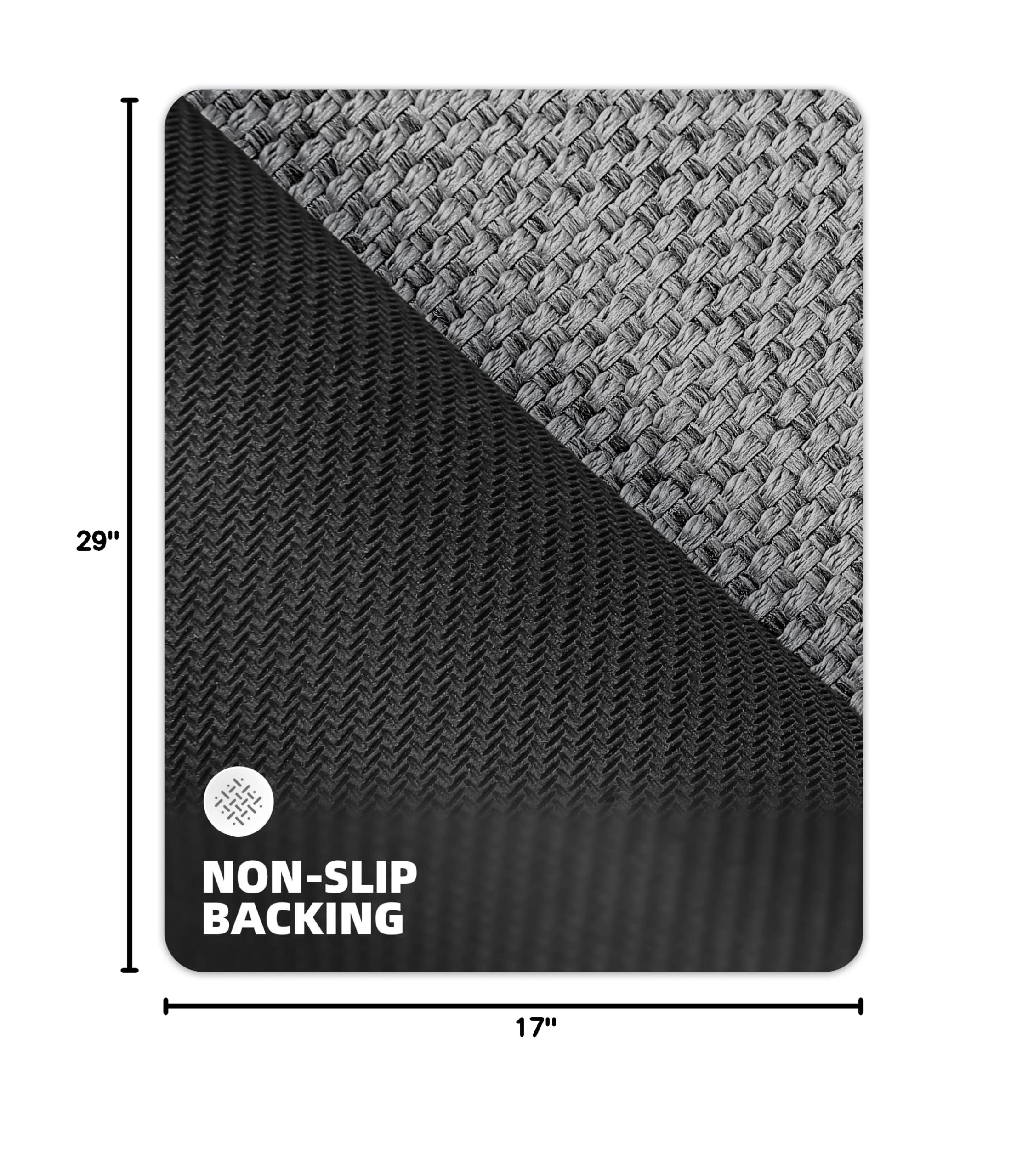 Color&Geometry door mat showing non-slip rubber backing