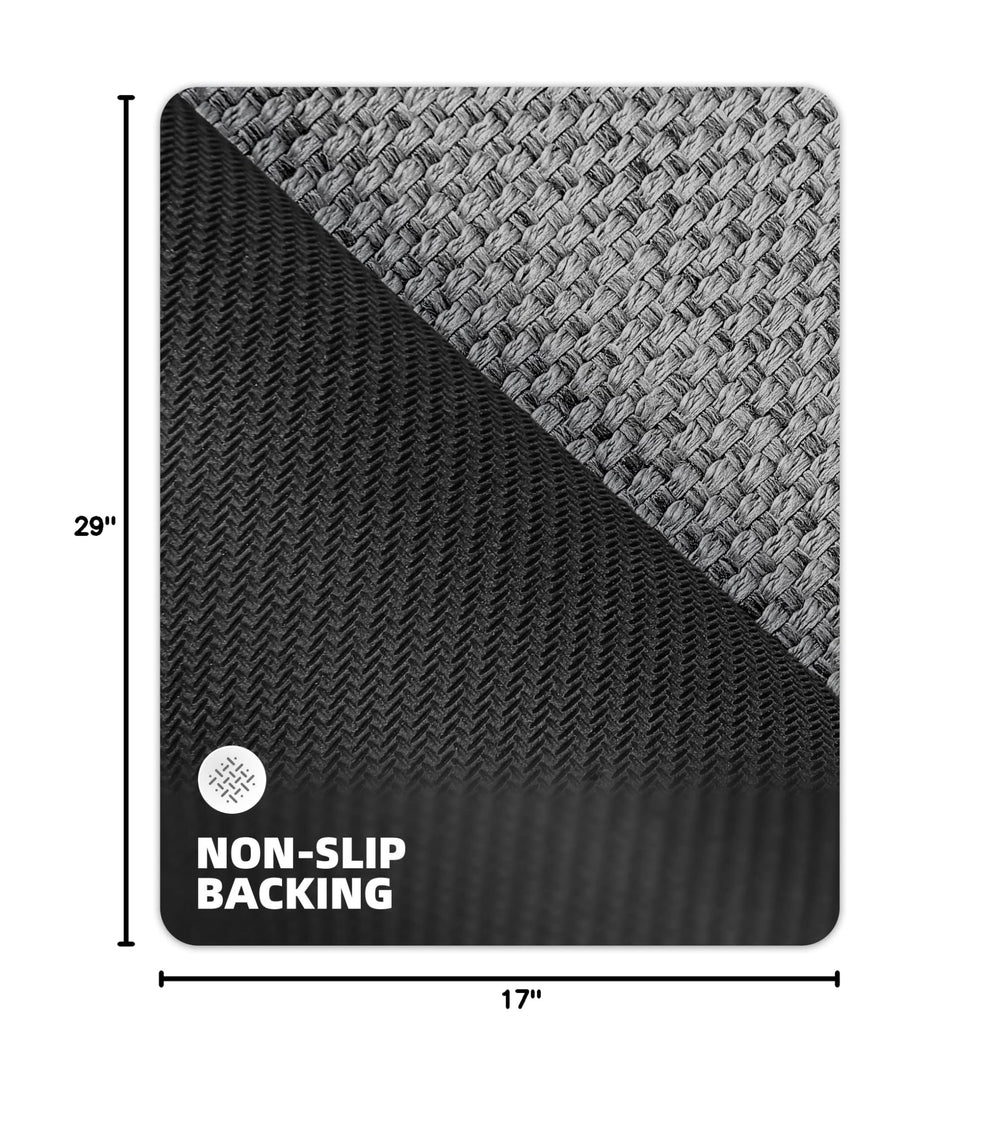 Color&Geometry door mat showing non-slip rubber backing