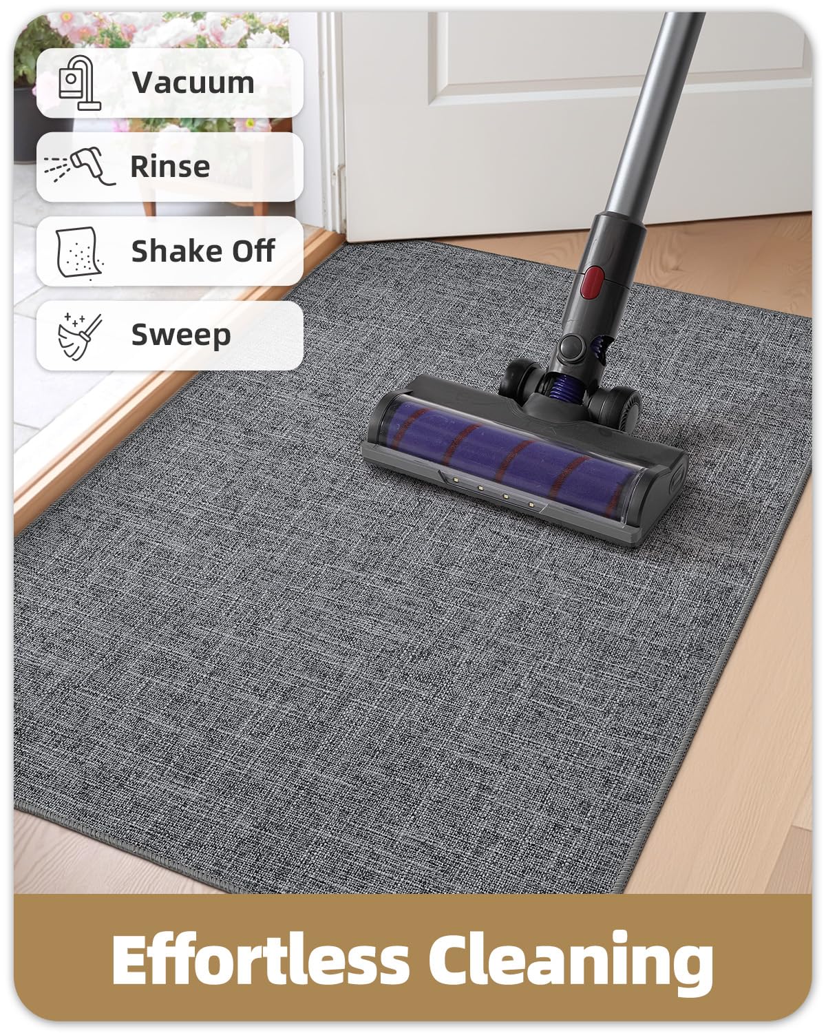 Color&Geometry door mat with dimensions displayed