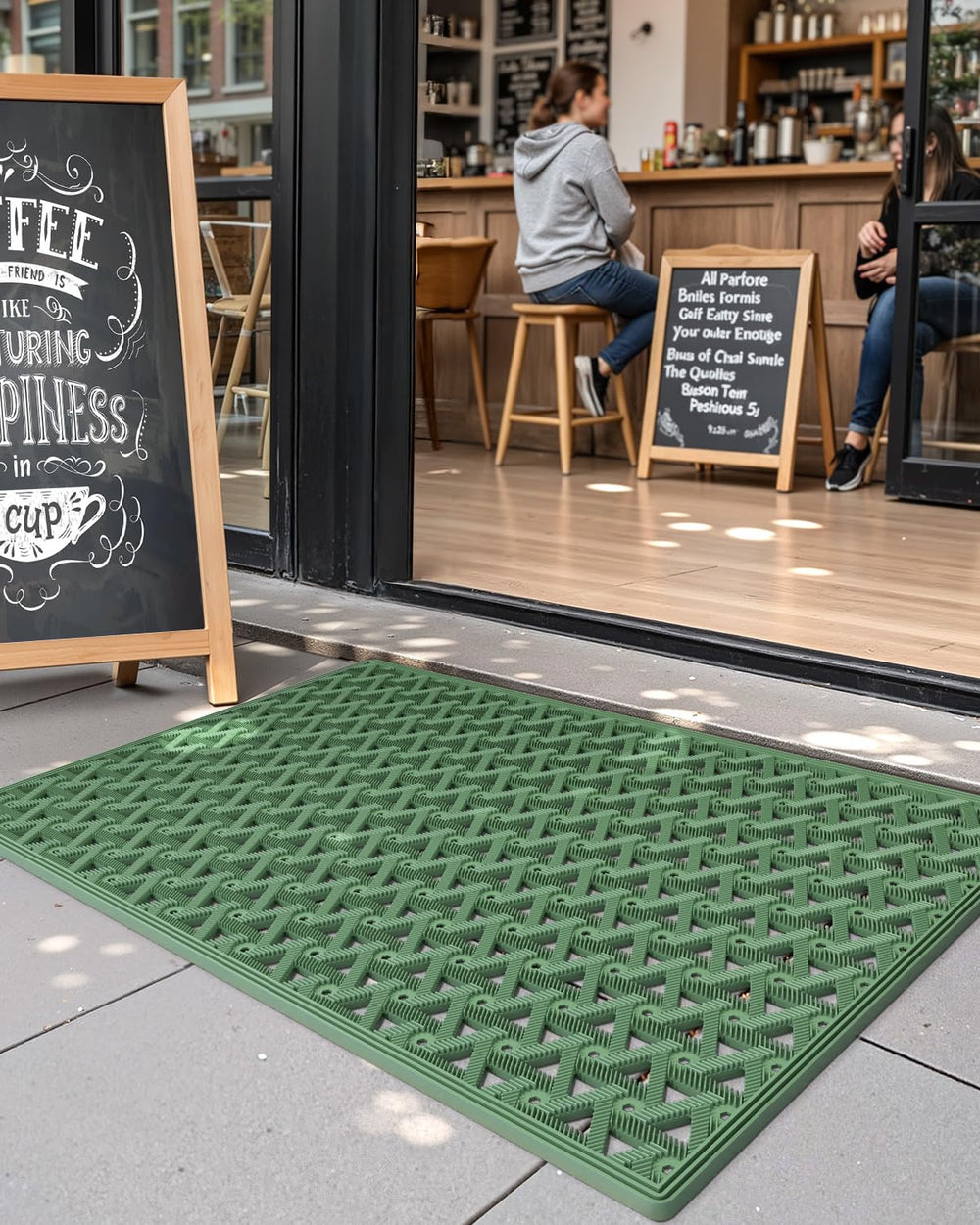 Color&Geometry door mat with water and dirt retention features