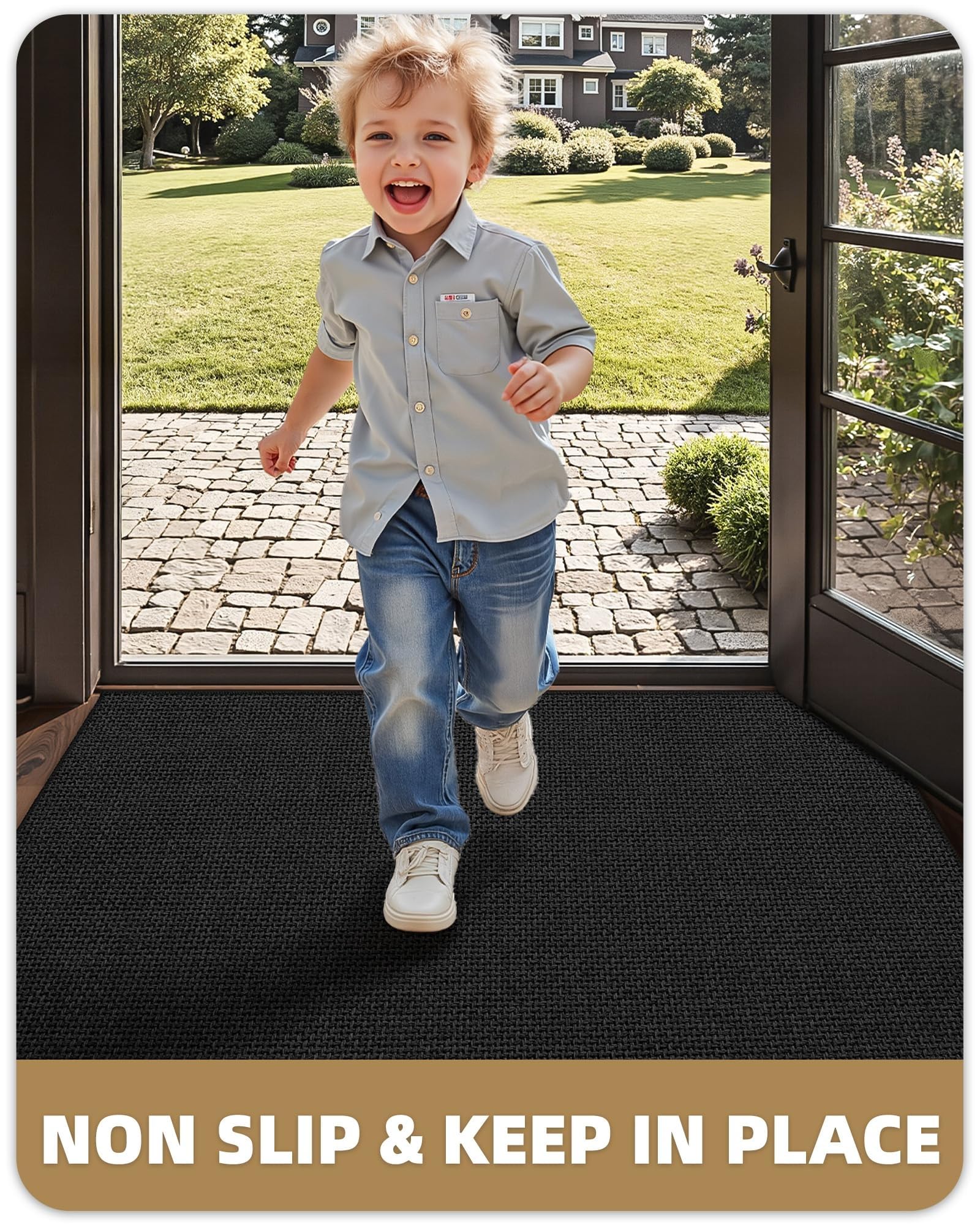 Color&Geometry Indoor Door Mat 24"x36" detailed view of fabric texture