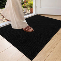 Color&Geometry Indoor Door Mat 24"x36" ebony black front view