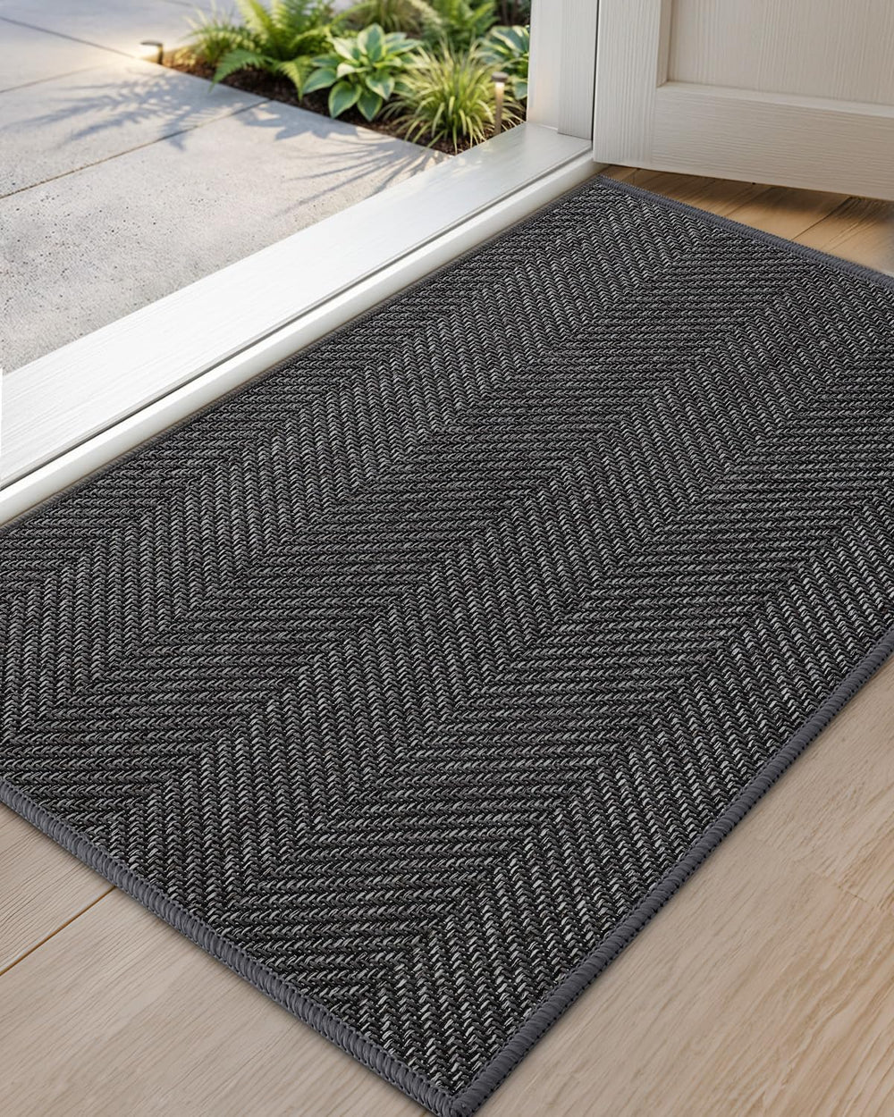 Color&Geometry Indoor Door Mat 24x36 Charcoal Grey front view