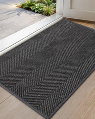 Color&Geometry Indoor Door Mat 24x36 Charcoal Grey front view