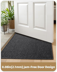 Color&Geometry Indoor Door Mat 24x36 Charcoal Grey in hallway