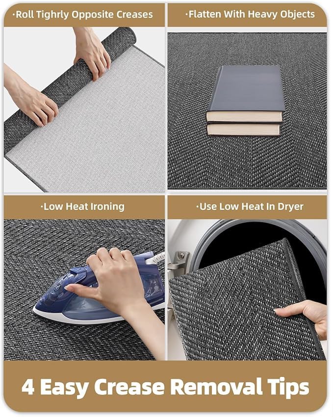 Color&Geometry Indoor Door Mat 24x36 Charcoal Grey non-slip bottom