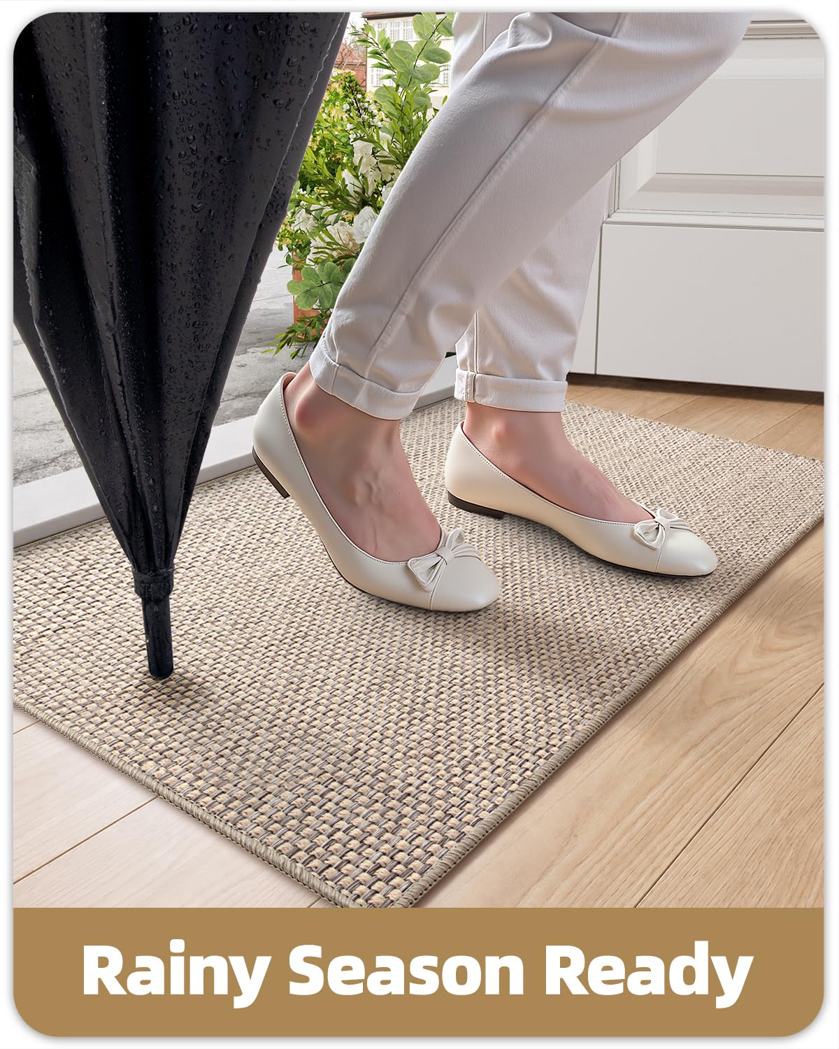 Color&Geometry Indoor Doormat folded for easy cleaning
