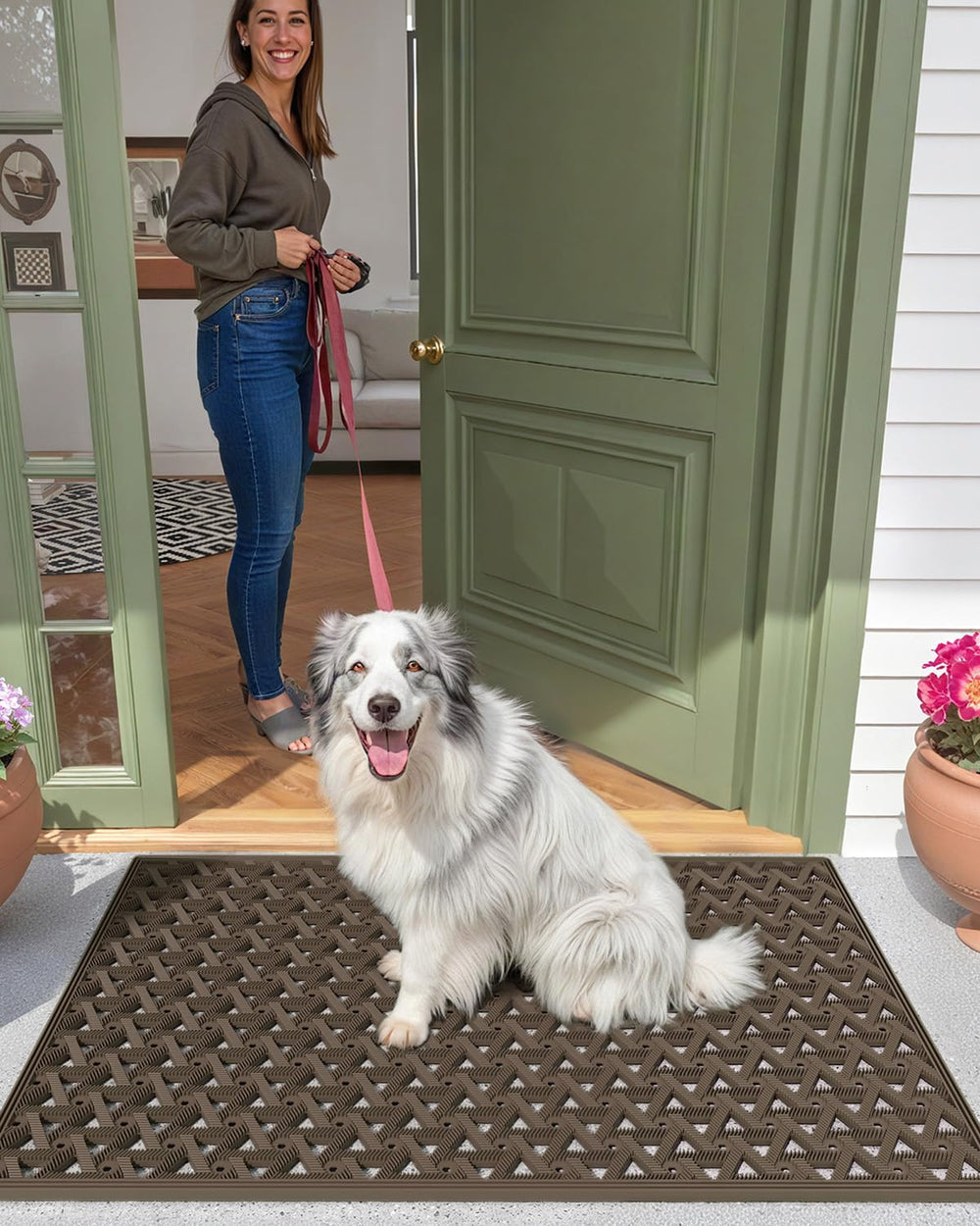 Color&Geometry Outdoor Door Mat in a home entrance