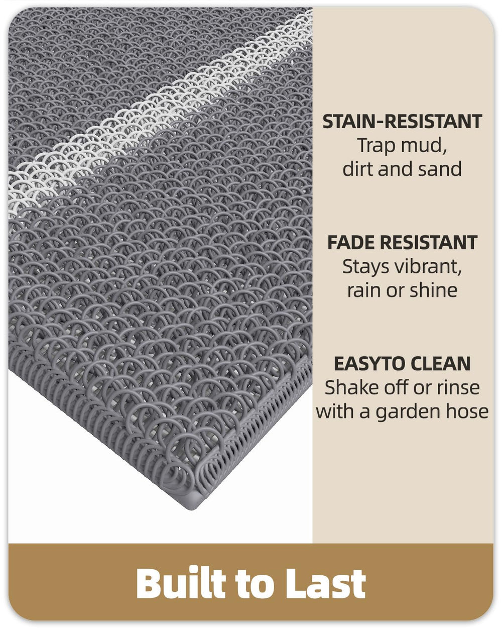 Color&Geometry Outdoor Doormat easy clean process demonstration