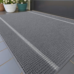 Color&Geometry Outdoor Doormat grey front view