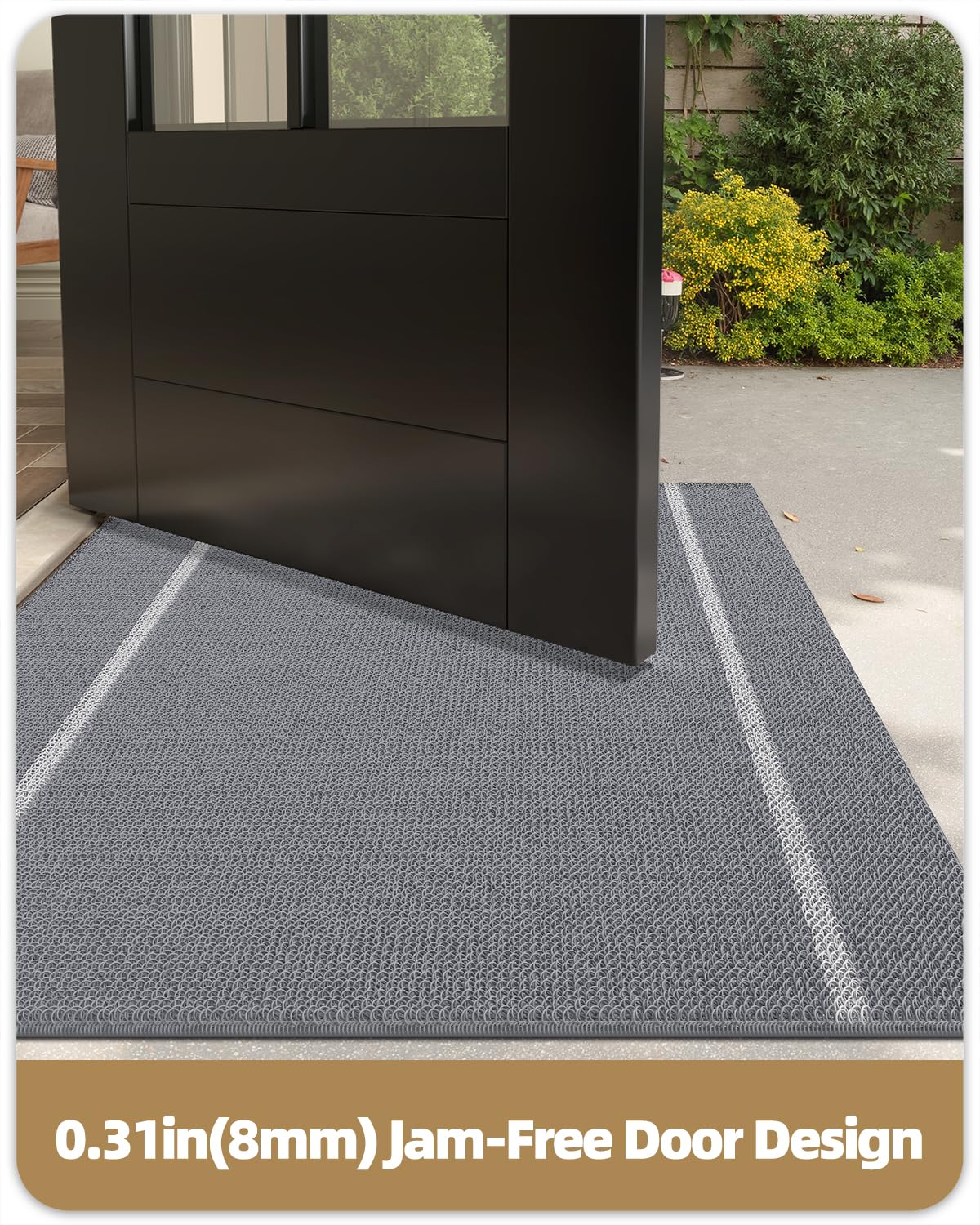 Color&Geometry Outdoor Doormat non-slip rubber backing close-up