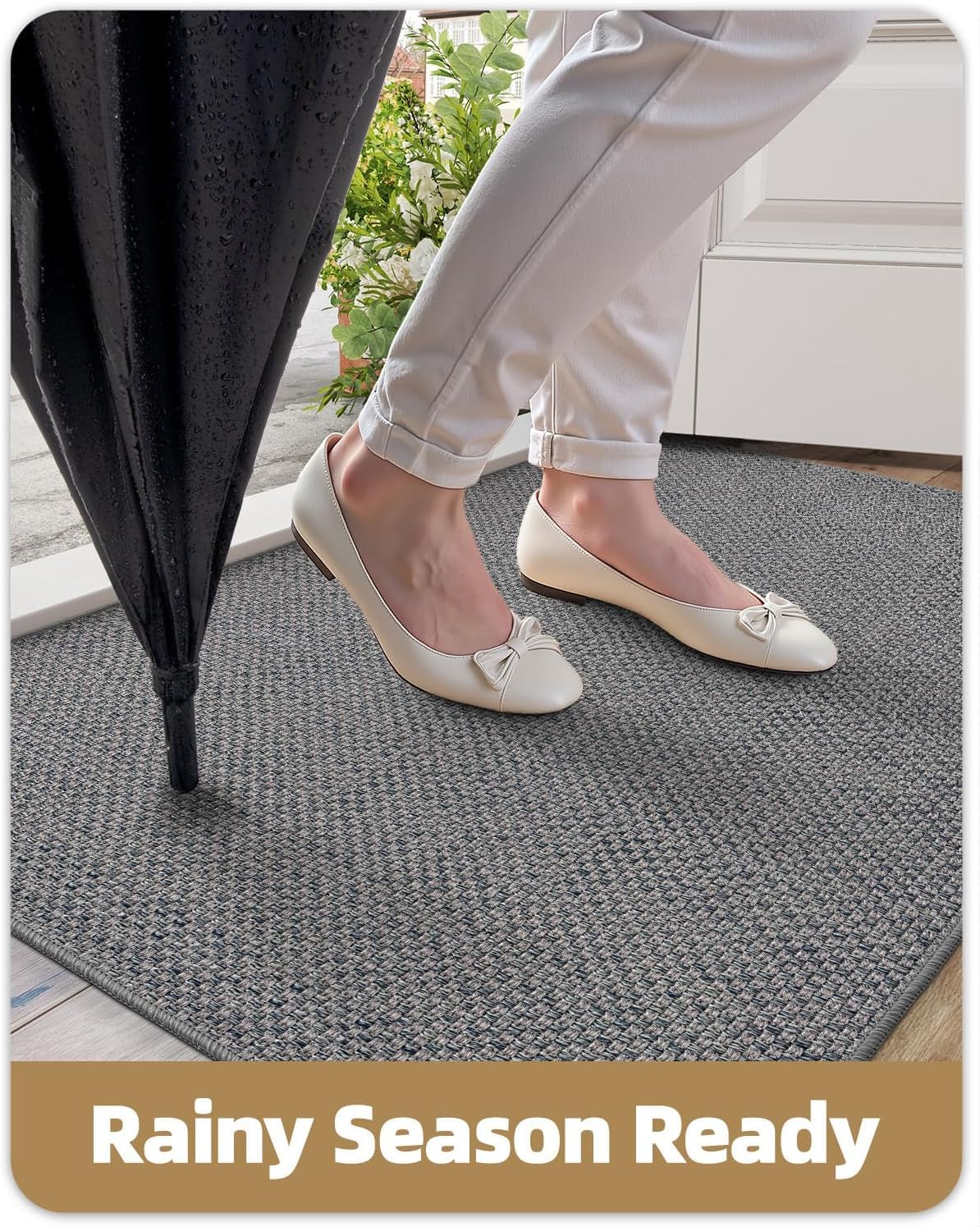 Color&Geometry Ultra-Thin Door Mat close-up showing fibre texture