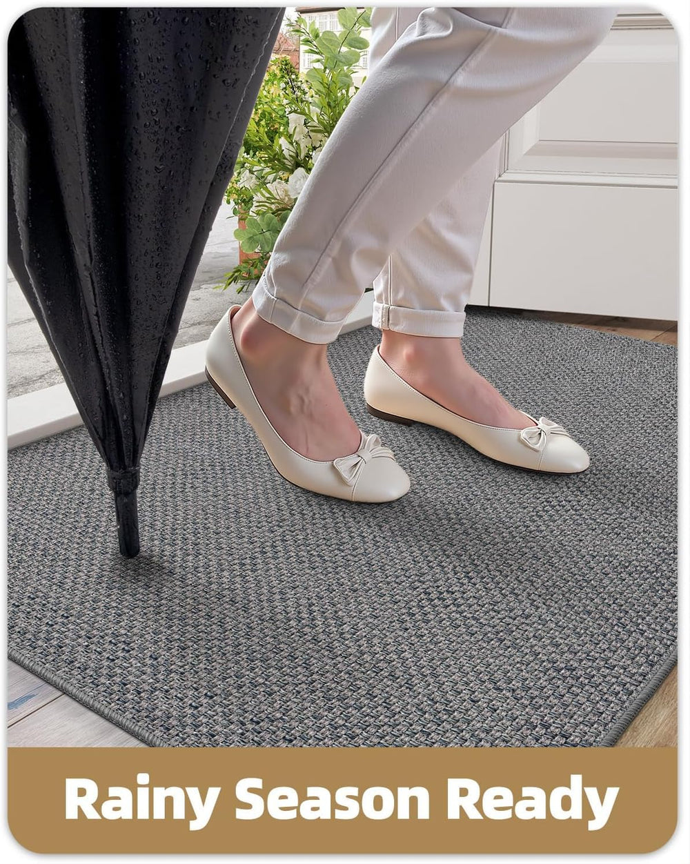 Color&Geometry Ultra-Thin Door Mat close-up showing fibre texture