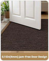 Color&Geometry Ultra-Thin Door Mat Heather Brown in entryway setting