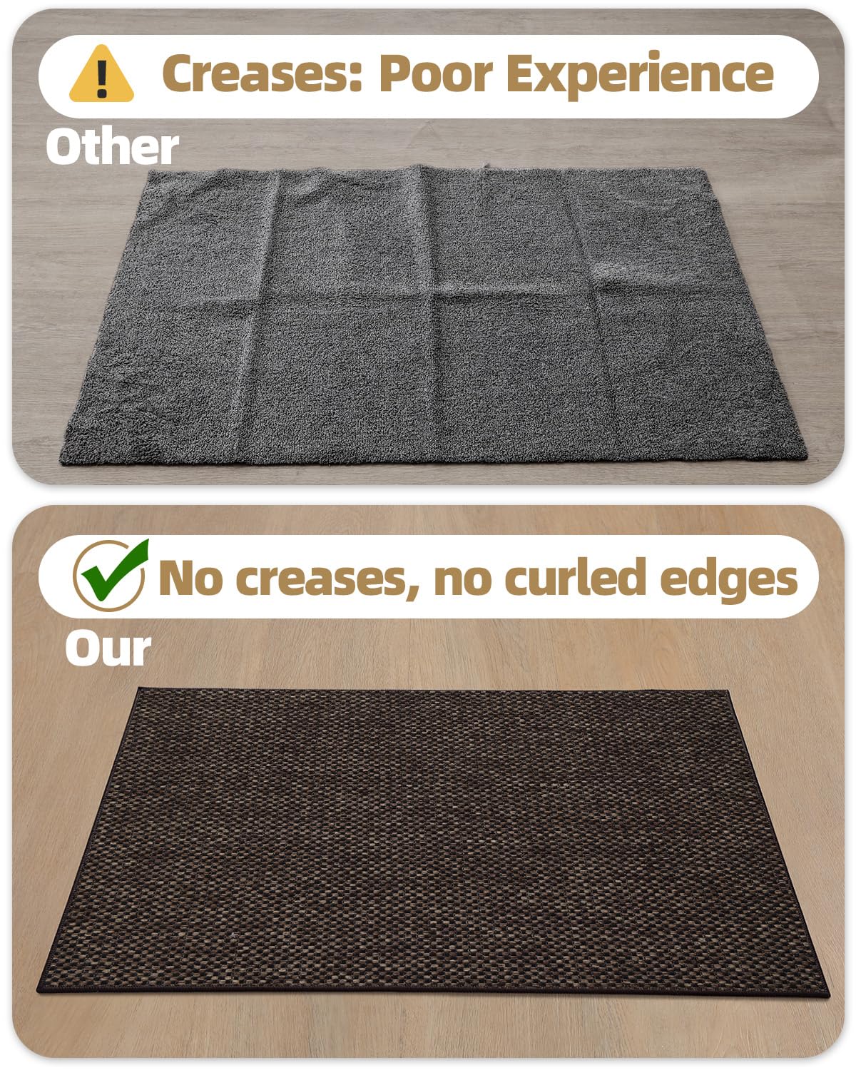 Color&Geometry Ultra-Thin Door Mat Heather Brown on clean floor