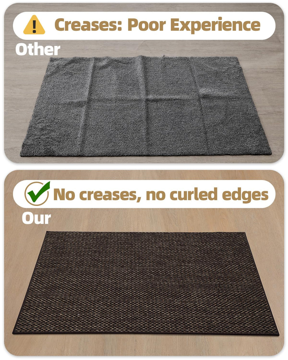 Color&Geometry Ultra-Thin Door Mat Heather Brown on clean floor