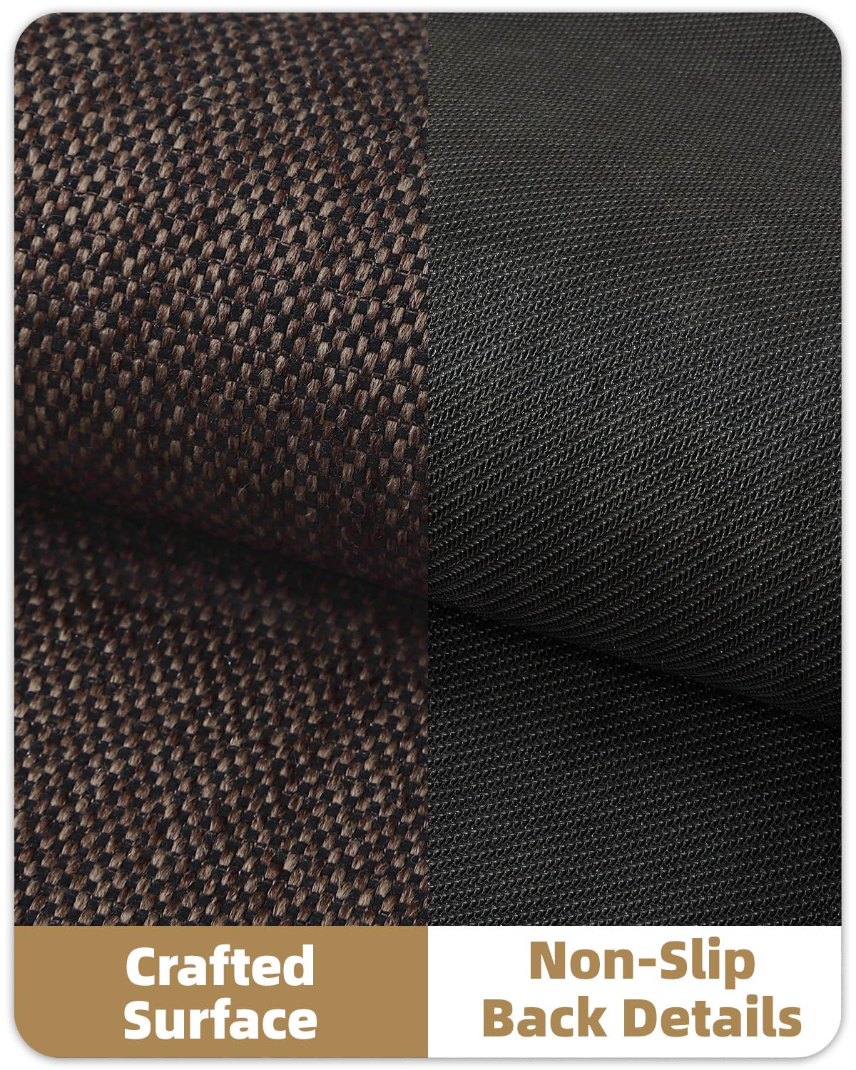 Color&Geometry Ultra-Thin Door Mat Heather Brown rolled up