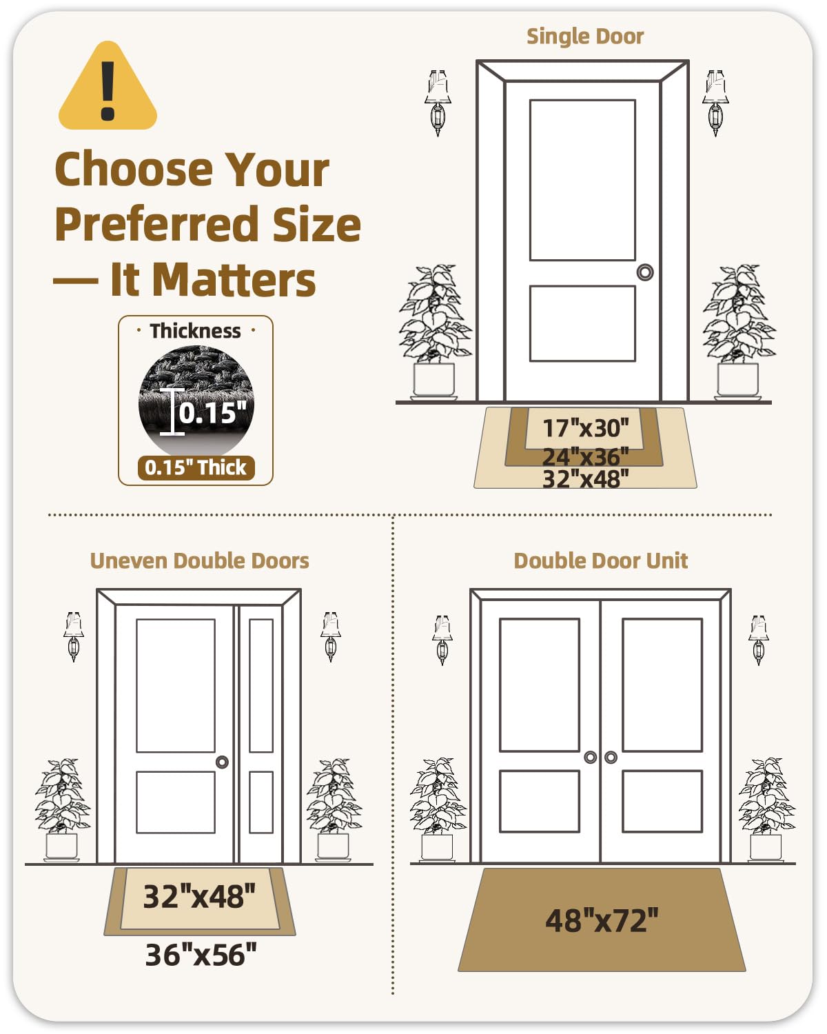 Color&Geometry Ultra-Thin Door Mat rolled for easy storage