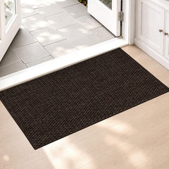 Color&Geometry Ultra-Thin Indoor Door Mat 26x47 Heather Brown front view