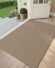 Color&Geometry Ultra-Thin Indoor Door Mat 36"x56" in heather dark beige