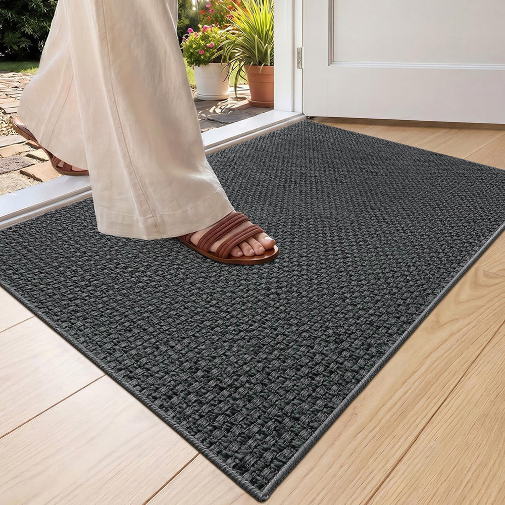 Color&Geometry Ultra-Thin Indoor Door Mat Heather Grey front view