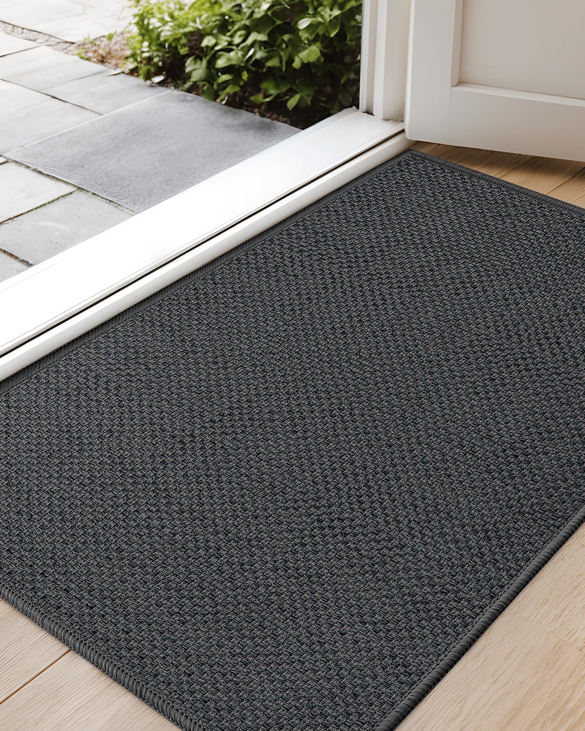 Color&Geometry Ultra-Thin Indoor Door Mat Heather Grey front view