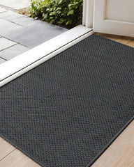 Color&Geometry Ultra-Thin Indoor Door Mat Heather Grey front view