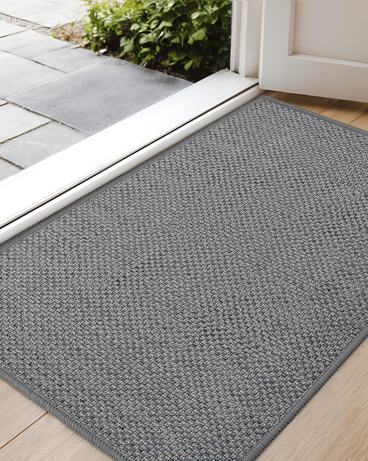Color&Geometry Ultra-Thin Indoor Door Mat Heather Light Grey front view