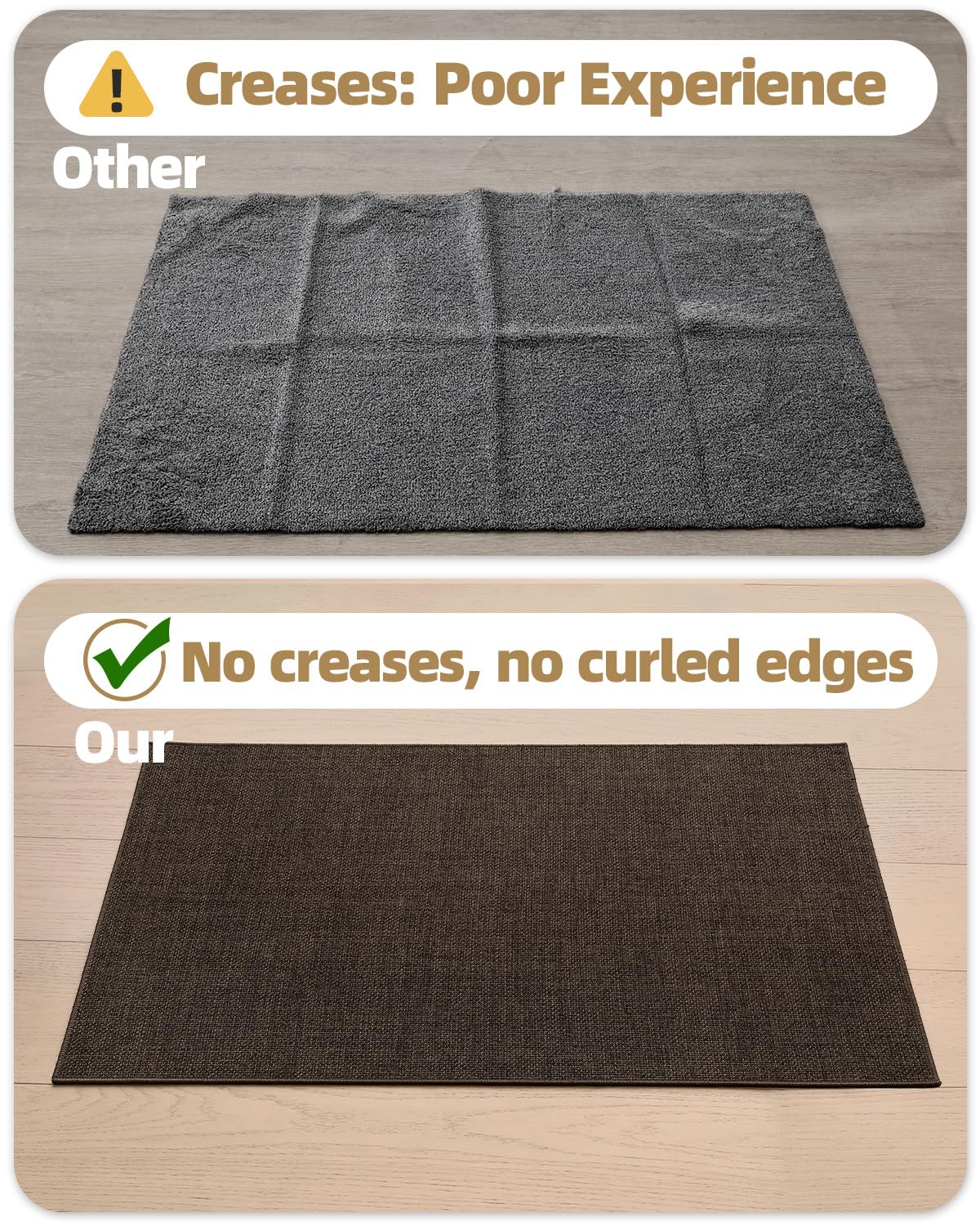 Color&Geometry Ultra-Thin Indoor Door Mat in use, trapping dirt and moisture
