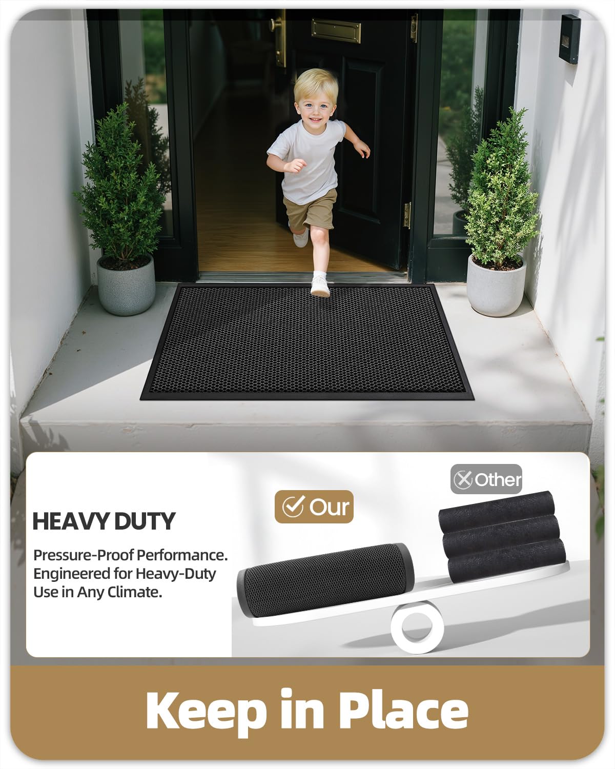 Color&Geometry welcome door mat with structured border