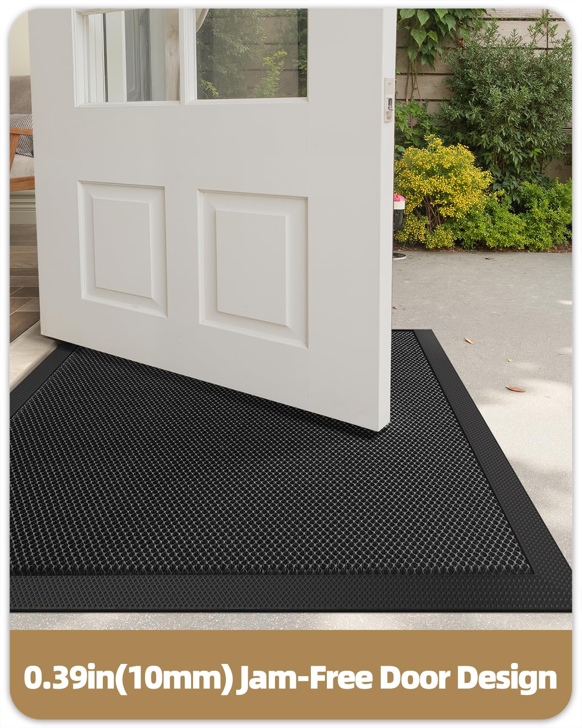 Color&Geometry Welcome Mat showing its low-profile design