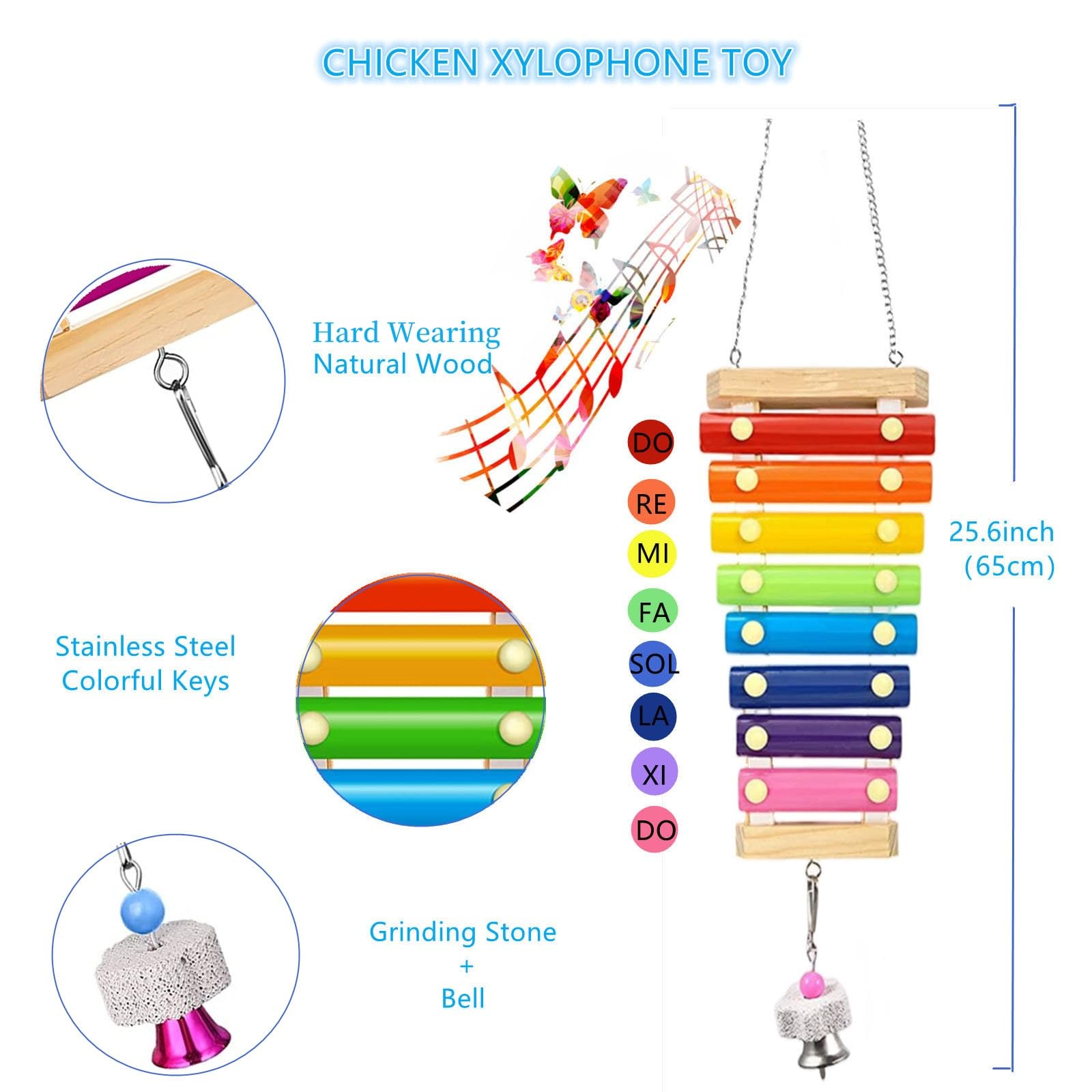 Colorful chicken ladder with beads for chickens to walk on