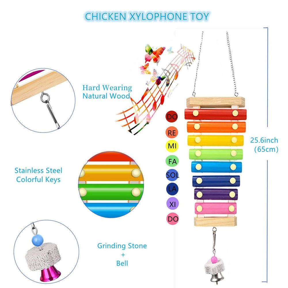 Colorful chicken ladder with beads for chickens to walk on