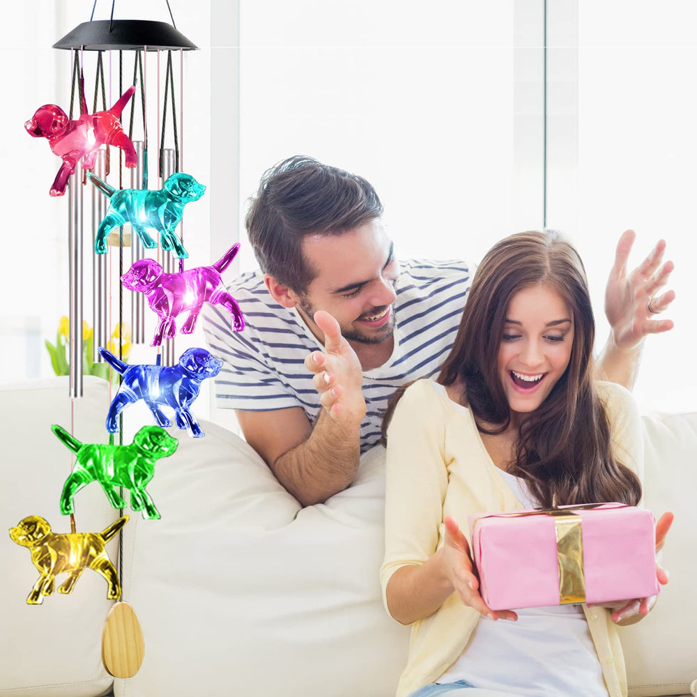 Colorful display of AIONASA Wind Chimes during the day