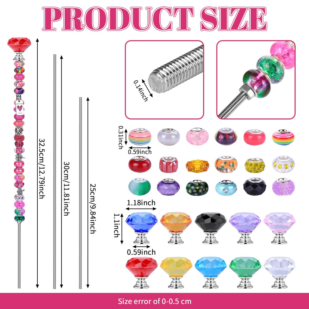 Colorful large-hole beads and crystal pendants from AIPRIDY kit