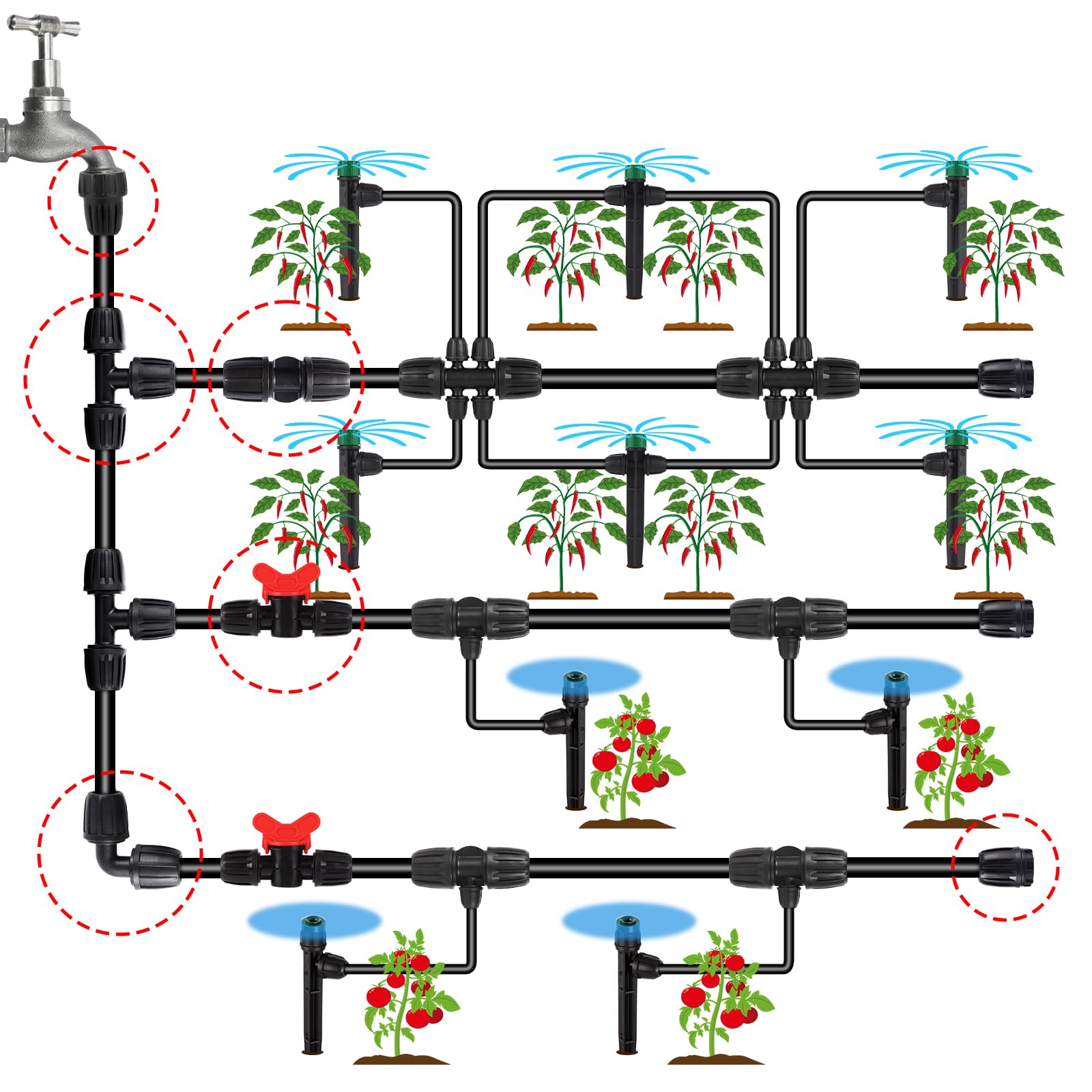 Colorful NRWRTY faucet to drip irrigation adapters
