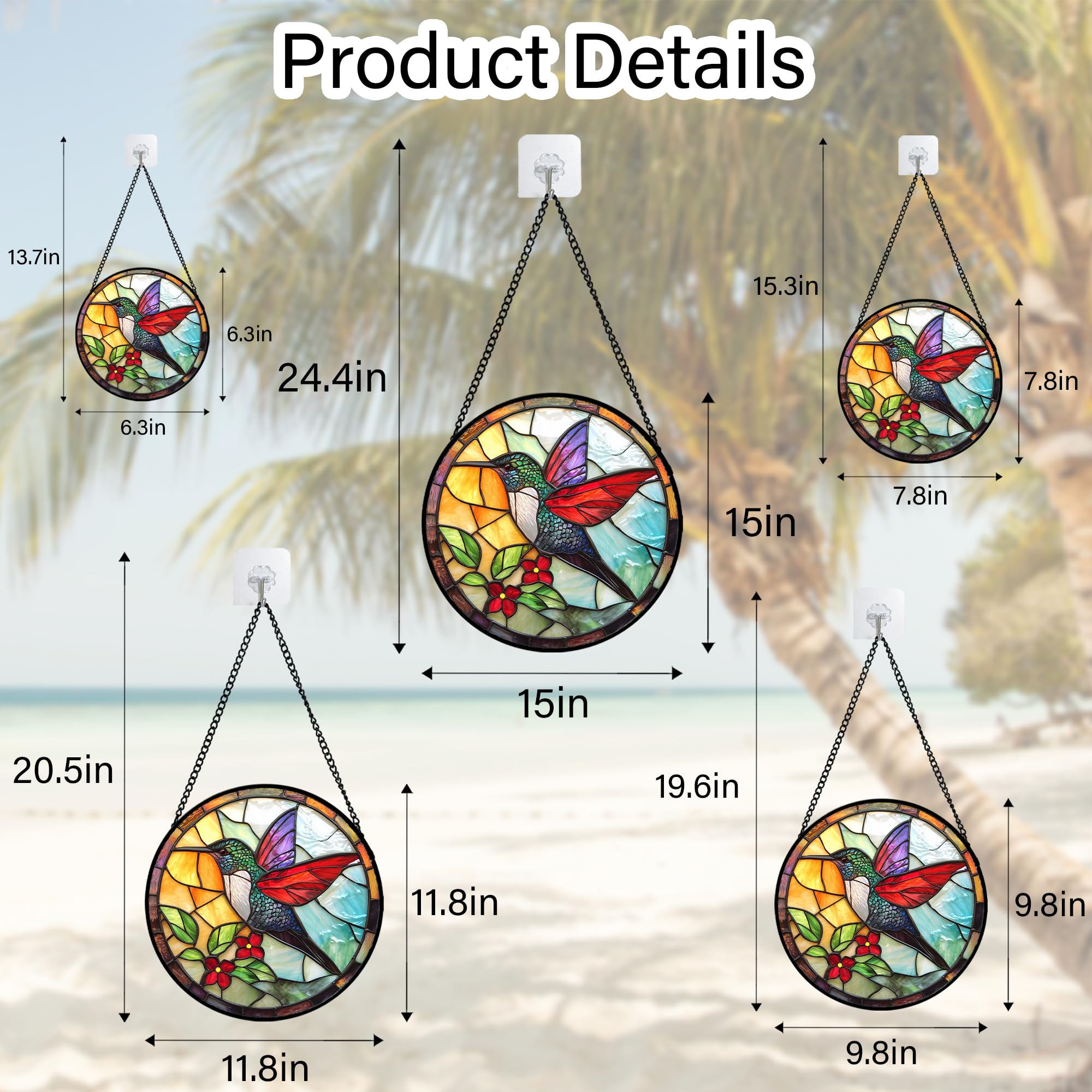 Colorful suncatcher with hook and cord included