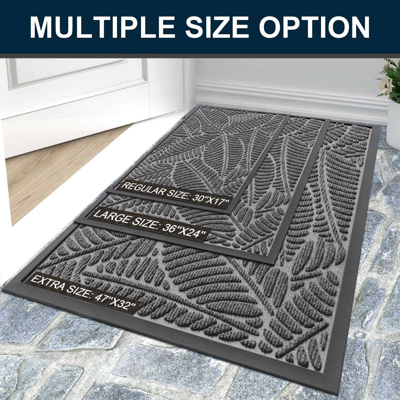 Colorxy doormat's sturdy rubber edge detail