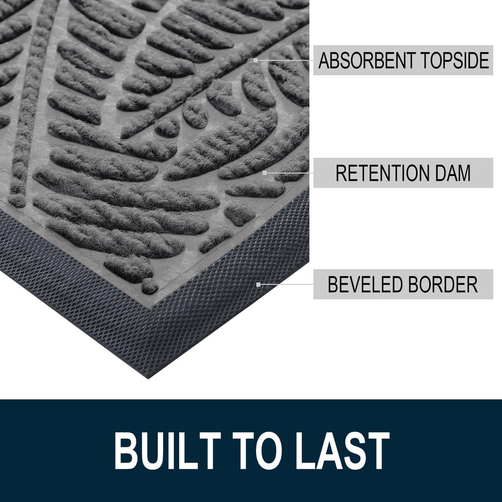 Colorxy Half Circle Waterproof Door Mat close-up of woven fabric