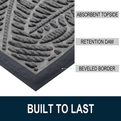 Colorxy Half Circle Waterproof Door Mat close-up of woven fabric