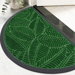 Colorxy Half Circle Waterproof Door Mat front view, green