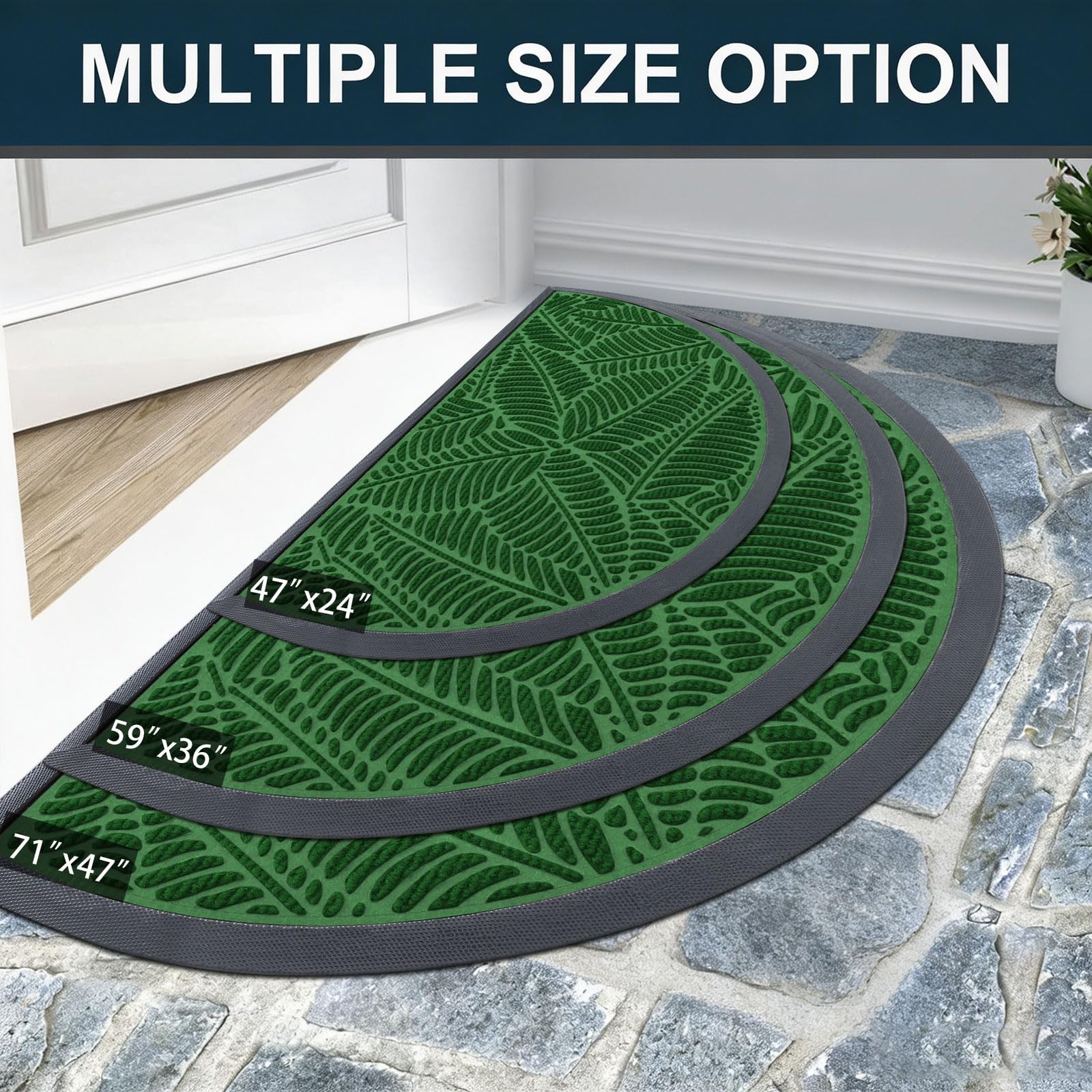 Colorxy Half Circle Waterproof Door Mat packaging view
