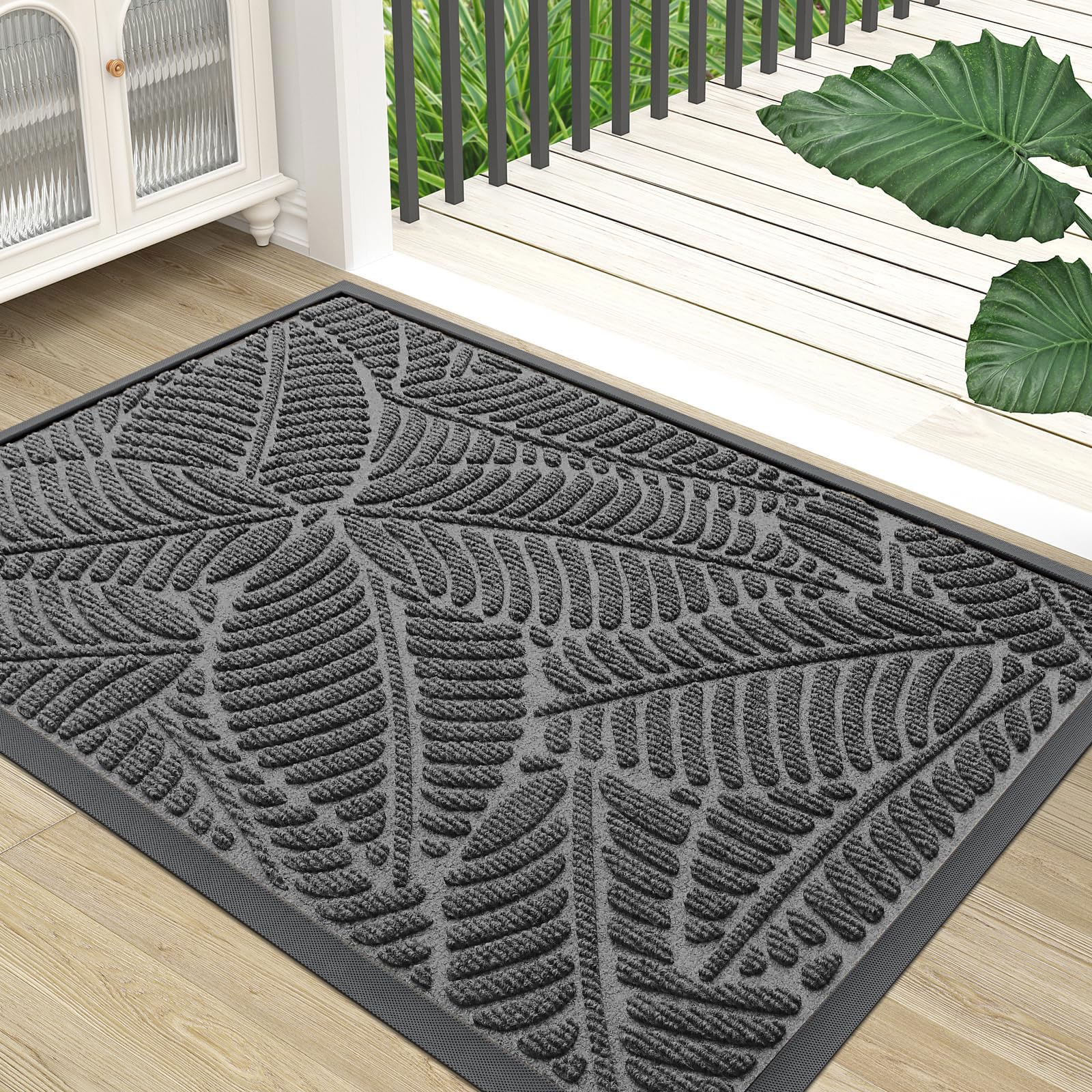 Colorxy Waterproof Front Doormat 71x23 in Dark Grey