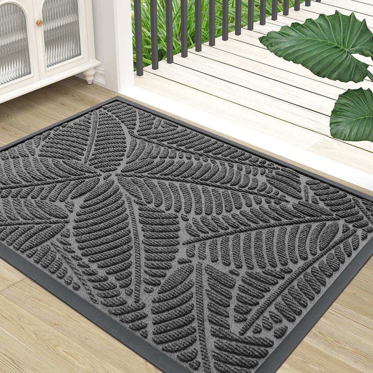 Colorxy Waterproof Front Doormat 71x23 in Dark Grey