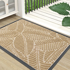 Colorxy Waterproof Front Doormat, beige, front view