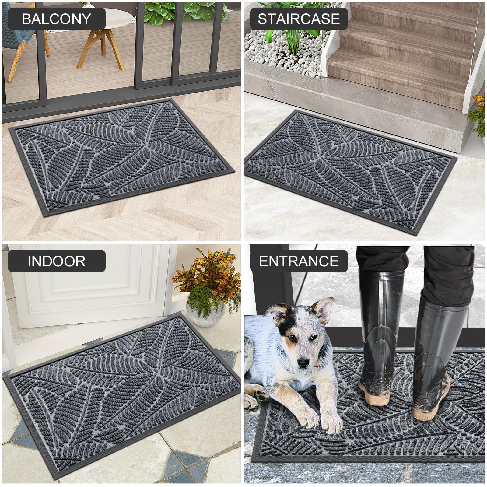 Colorxy Waterproof Front Doormat being cleaned with a hose
