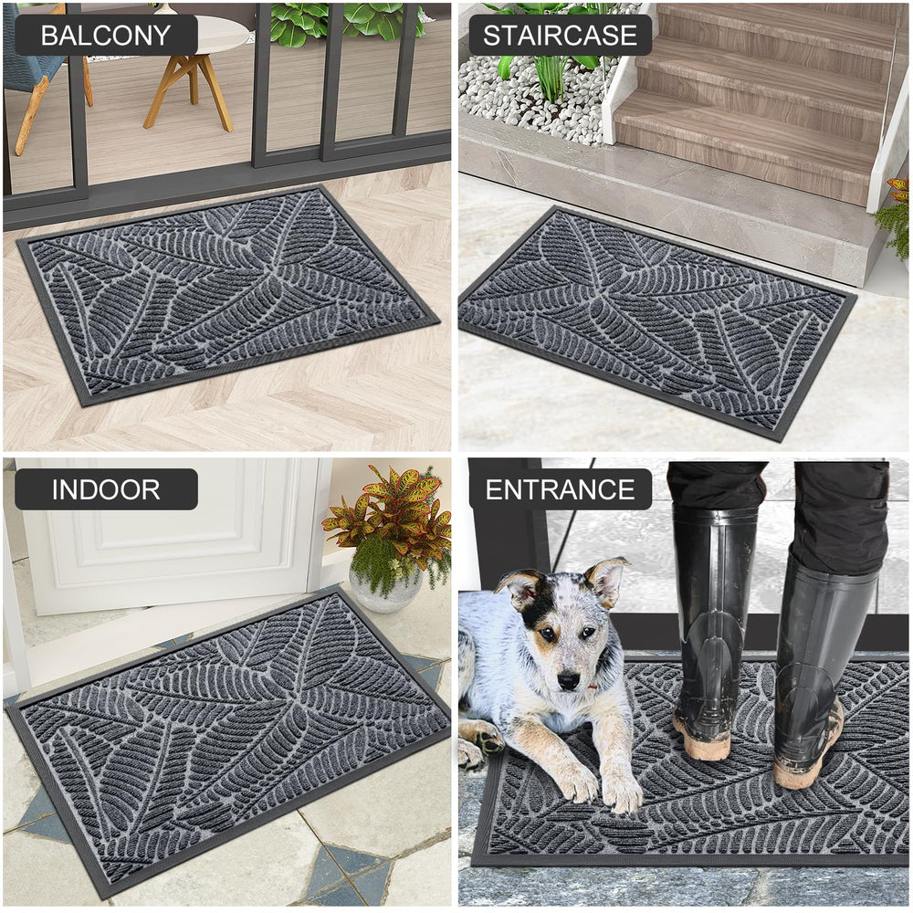Colorxy Waterproof Front Doormat being cleaned with a hose