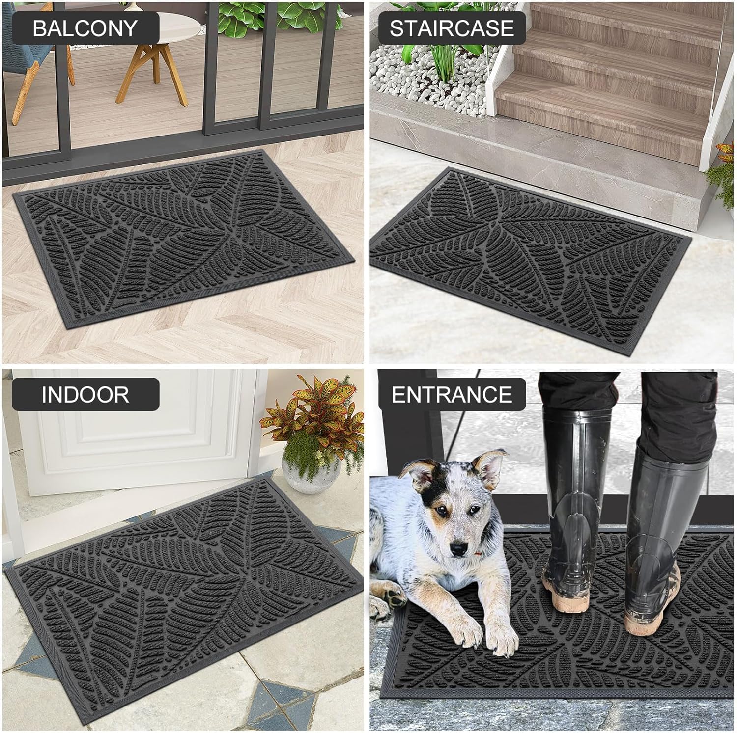 Colorxy Waterproof Front Doormat in indoor setting