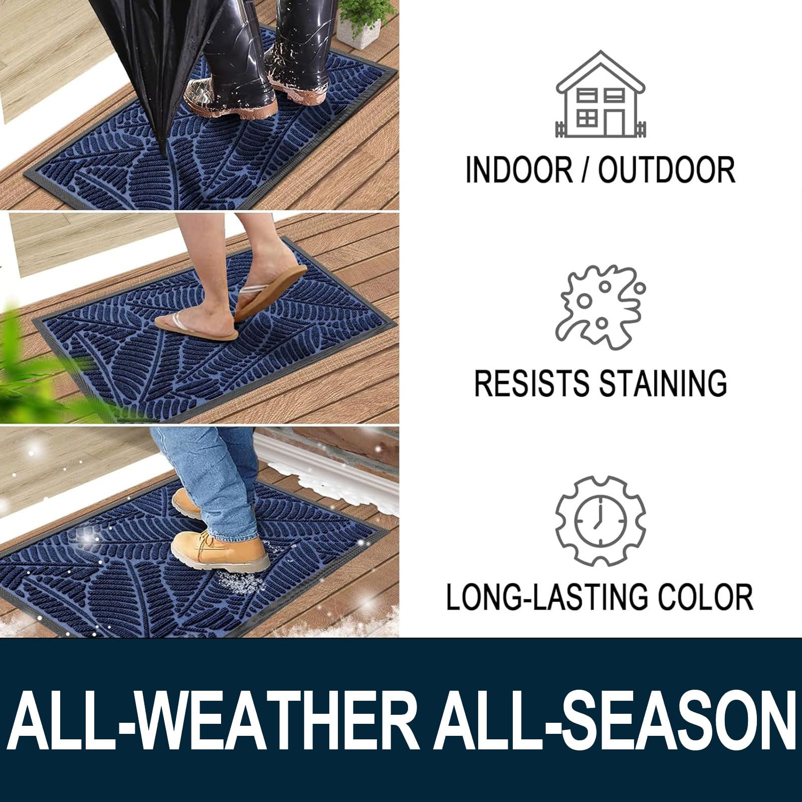 Colorxy Waterproof Front Doormat in outdoor setting