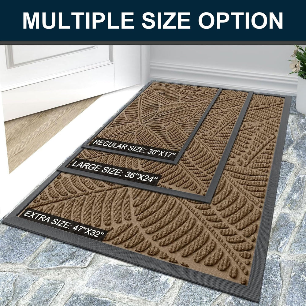 Colorxy Waterproof Front Doormat light brown in high-traffic area